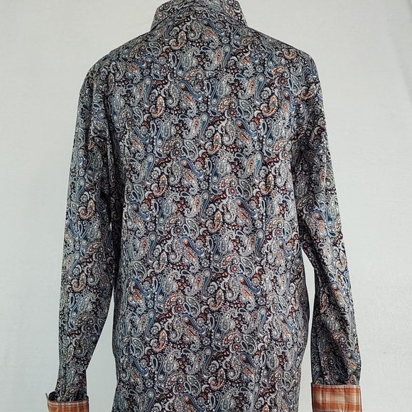Panhandle Women's Rough Stock By Paisley Blue Long Sleeve Snap Western Shirt - Picture 8 of 8